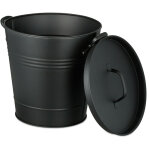 Seau � cendres avec couvercle, 19 litres, r�cipient avec poign�e, charbon de bois, chemin�e, barbecue, ...