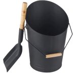 Seau  cendres avec pelle acier / bois sannover