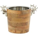 Seau � champagne cerf en bois et alu