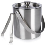 Seau � glace en acier inoxydable avec pinces