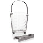 Seau  glace en verre  vagues avec pince poigne de table pliante