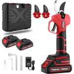 S�cateur �lectrique sans fil 21v, 2x2000 mah batteries professionnel s�cateur lame convient pour les ...