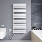 S�che - serviette �lectrique 1385 x 600 mm blanc radiateur lames plates s�che - serviettes 800w - led ...