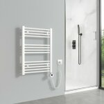 Sche - serviettes lectrique avec lment chauffant thermostat 284w, blanc radiateur lectrique sche ...