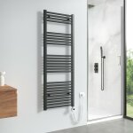 Sche - serviettes lectrique avec lment chauffant thermostat 568w, anthracite radiateur lectrique ...