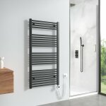 Sche - serviettes lectrique avec lment chauffant thermostat 600w, anthracite radiateur lectrique ...