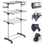 Schoir  linge inox tendoir pliable h. 152 cm gris