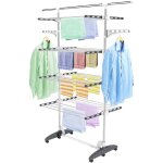 Schoir  linge pliant  4 niveaux, etendoir  linge intrieur en acier inoxydable, sche - linge 2tendoir ...