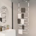 Vidaxl ? s�choir � linge suspendu 5 niveaux ? aluminium l�ger ? hauteur r�glable 147 - 187 cm ? design ...