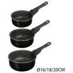 Secret de gourmet - lot de 3 casseroles 16 / 18 / 20 cm + poignée amovible gris Secret de gourmet - lot de 3 casseroles 16 / 18 / 20 cm + poignée amovible gris