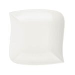 Secret de gourmet - lot de 6 assiettes creuses carr�es 'vague' 21cm blanc