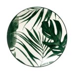 Secret de gourmet - lot de 6 assiettes creuses 'palme' 20cm vert