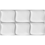 Secret de gourmet - lot de 6 assiettes  dessert carres design vague - 21 cm x 21 cm - porcelaine - ...