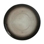 Secret de gourmet - lot de 6 assiettes plates 'jem' 28cm noir & argent