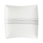 Secret de gourmet - lot de 6 assiettes de présentation carrées 'lignes' 29cm blanc Secret de gourmet - lot de 6 assiettes de présentation carrées 'lignes' 29cm blanc