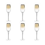 Secret de gourmet - lot de 6 fl�tes � champagne 'arya' 21cl or