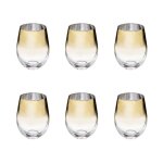 Lot de 6 verres � eau 54cl en verre or ? dimensions d. 9, 5 x h. 12 cm ? �l�gance pour �v�nements et ...