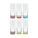 Lot de 6 verres � eau 'colori' 31cl multicolore