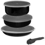 Secret de gourmet - batterie de cuisine 6 ustensiles avec poigne amovible