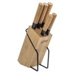 Secret de gourmet - bloc couteaux 5 pi�ces bambou - multicolore
