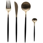 Secret de gourmet - mnagre 24 pices couverts en inox modle ida noir et or