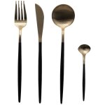 Secret de gourmet - mnagre 24 pices couverts en inox modle ida noir et or