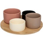 Secret de gourmet - petits bols � snacks sur un plateau en bois wavy bliss,