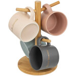 Secret de gourmet - tasses � caf� belle sur support en bois, 200 ml