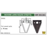 Section de lame  rainures troites pour motofaucheuse d2002