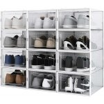 Secury - t - range chaussure - boites à chaussures - moyen format - blanc transparent - lot de 12 Secury - t - range chaussure - boites à chaussures - moyen format - blanc transparent - lot de 12
