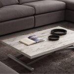 Inside75 - table basse relevable extensible lift wood vintage piètement acier coloris aluminium 110 x ... Inside75 - table basse relevable extensible lift wood vintage piètement acier coloris aluminium 110 x ...