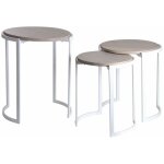 Aubry gaspard - sellettes rondes en mtal et manguier (lot de 3)