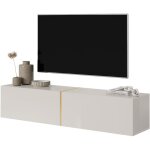Selsey - bisira - meuble tv - 140 cm - taupe (gris - beige) avec insert dor�
