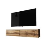 Selsey - kane - meuble tv  suspendre / banc tv (chne wotan, 140 cm, avec led)