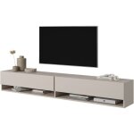 Selsey - mirrgo - meuble tv - 200 cm - taupe (gris - beige)