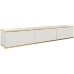 Selsey mucalma - meuble tv - 175 cm - blanc avec inserts dors