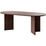 Selsey ? table de salle � manger ovale 90 x 203, 6 cm ? noyer wisconsin ? panneau stratifi� ? protection ...