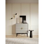 Selsey ? commode � tiroirs 4 tiroirs ? 91, 9 cm de hauteur ? panneaux stratifi�s taupe gris ? cadre en ...