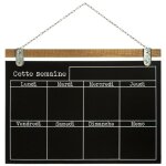 Semainier ardoise en pin et fer coloris noir - longueur 68 x profondeur 2 x hauteur 49, 50 cm pegane