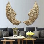 Senderpick - 1 paire d'ailes d'ange 3d en métal avec des ailes en métal doré, hauteur 100 cm Senderpick - 1 paire d'ailes d'ange 3d en métal avec des ailes en métal doré, hauteur 100 cm