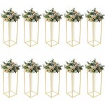 10 pi�ces vase � fleurs dor� design g�om�trique, rectangulaires, amovible, pr�sentoir pour f�te de mariage ...