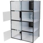 Senderpick - lot de 8 bo�tes � chaussures empilables en plastique rigide transparent pliable avec couvercle ...