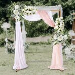 Arche de jardin pour mariage, 2 x 1, 5 m, cadre en mtal dor, arche pour ballons, arrangement floral, ...