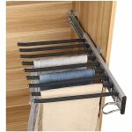 Cintre en acier inoxydable rail  vtements extensible antidrapant cintre  pantalons 9 barres pour ...