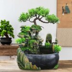 Fontaine d'intérieur en résine avec cascade de méditation zen pour la maison, le bureau, la chambre à ... Fontaine d'intérieur en résine avec cascade de méditation zen pour la maison, le bureau, la chambre à ...