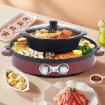 Hot pot barbecue électrique 2 en 1, 2200 w, multifonction, double séparation, plaque de cuisson, casserole ... Hot pot barbecue électrique 2 en 1, 2200 w, multifonction, double séparation, plaque de cuisson, casserole ...