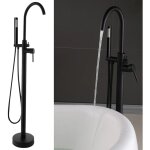 Noir mitigeur sur pied robinet de bain douchette  main, laiton chrom, robinet de baignoire, peut tre ...