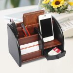 Organisateur de bureau avec tiroir et porte - stylos, organisateur de bureau en bois, organisateur de ...