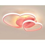 Senderpick - plafonnier led en forme de coeur avec tlcommande, lampe  abat - jour rose romantique ...