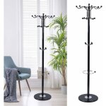 Porte - manteau sur pied avec plaque de pierre en m�tal stable, porte - manteau sur pied, chapeau, veste, ...